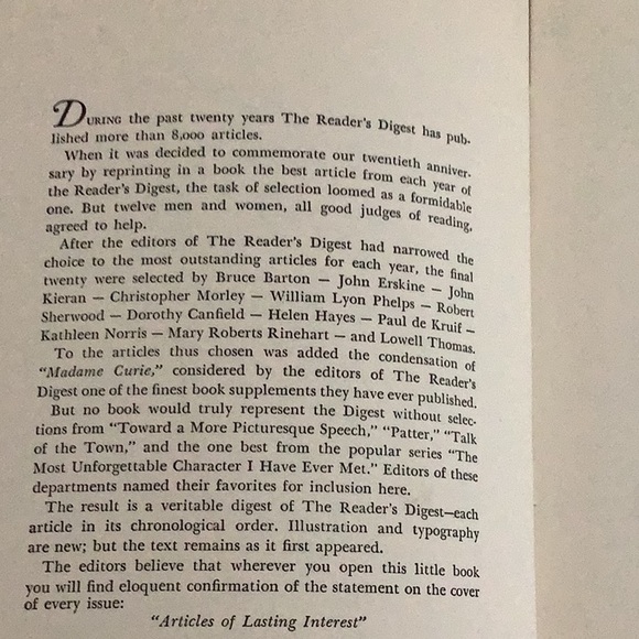 The Reader’s Digest 20th Anniversary Anthology First Edition 1941 - Picture 5 of 7